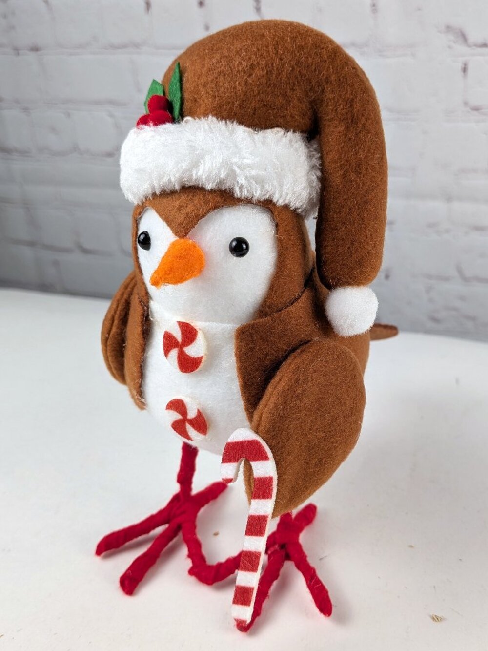 North Pole Trading Co. Peppermint Candy Cane Bird Figurine